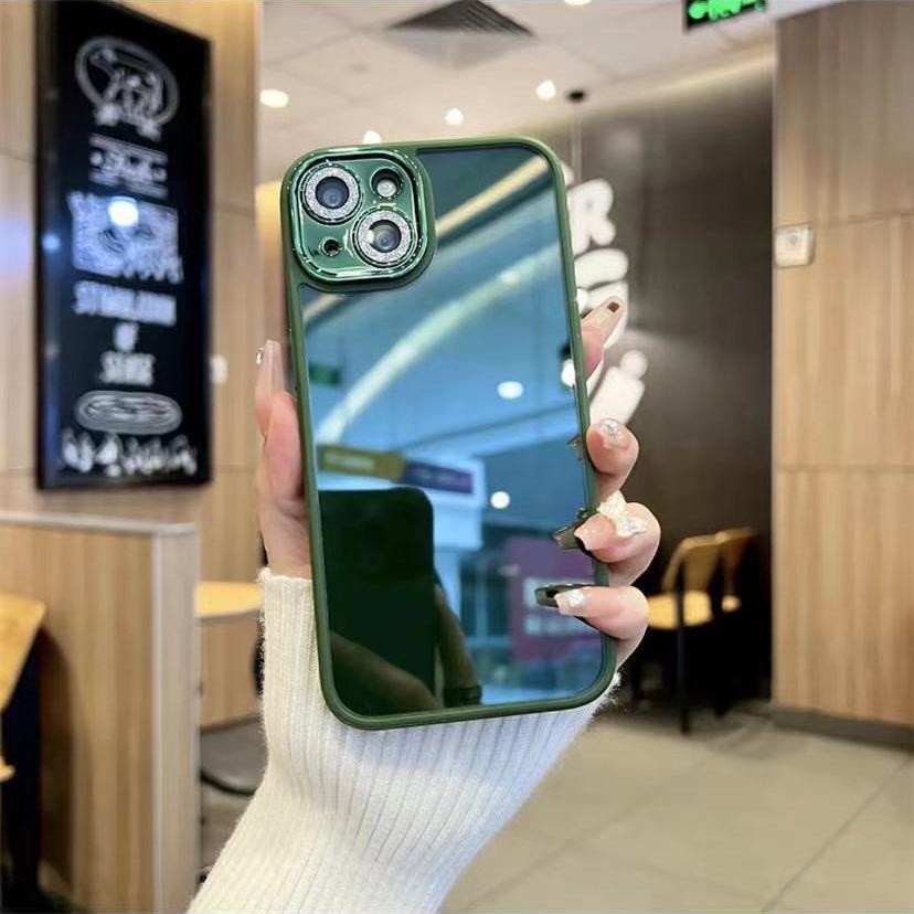 Ốp Điện Thoại Cứng Trong Suốt Đính Đá Lấp Lánh Sang Trọng Kèm Miếng Bảo Vệ Camera Cho iPhone 13 12 11 pro Max i12 i11 i13 pro