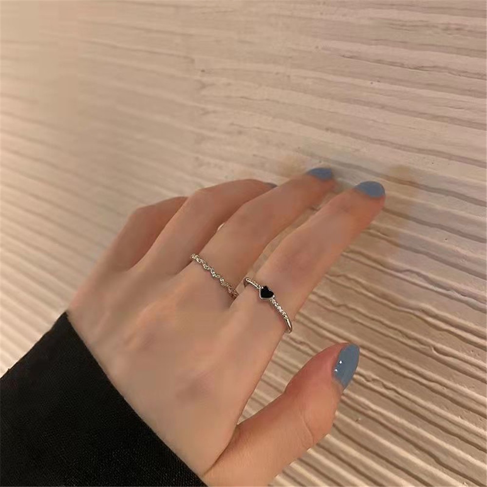 2 Nhẫn Yanqueens kiểu trái tim thời trang Hàn Quốc làm quà tặng dành cho nữ
