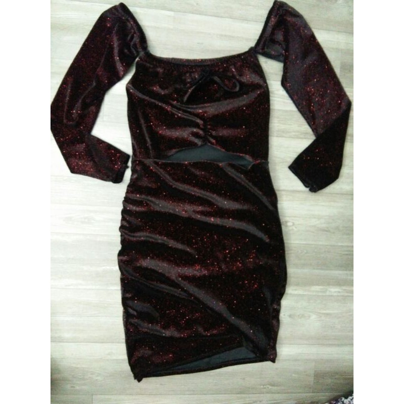 đầm body nhung ánh nhũ