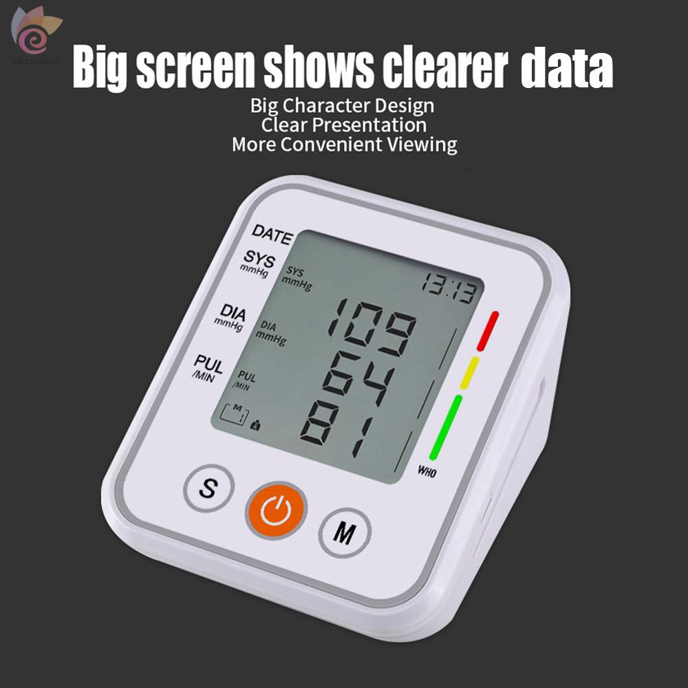 ET Blood Pressure Monitor Upper Arm Digital LCD Screen Electronic Sphygmomanometer Home Automatic Intelligent Arm-Cuff Sphygmomanometer Blood Pressure Meter