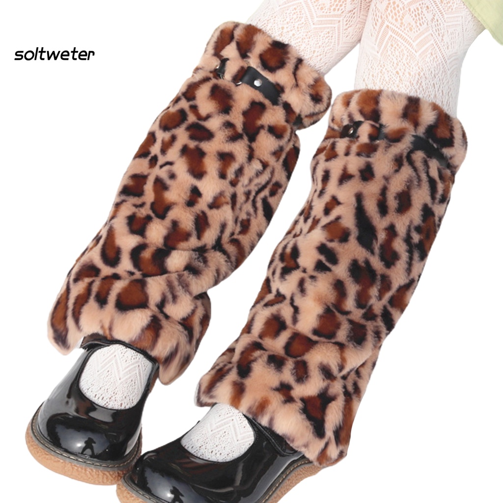 Đôi Vớ Giữ Ấm Chân Họa Tiết Da Báo Thời Trang Thu Đông Cho Nữ