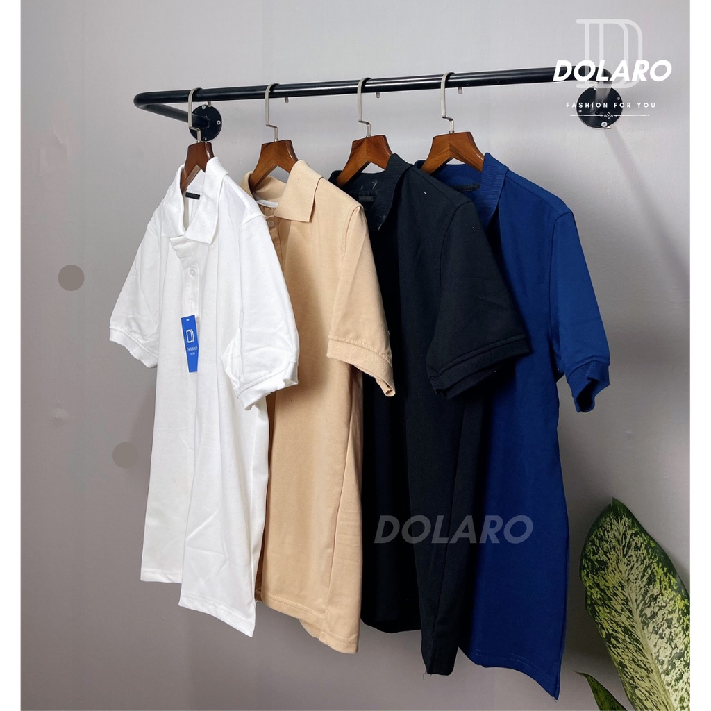 Áo polo nam trơn nhiều màu DOLARO phong cách trưởng thành công sở chất liệu thoáng mát