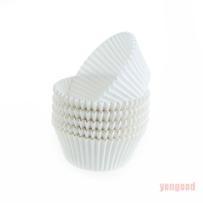 Bộ 100 Giấy Lót Bánh Cupcake Màu Trắng Tiện Lợi