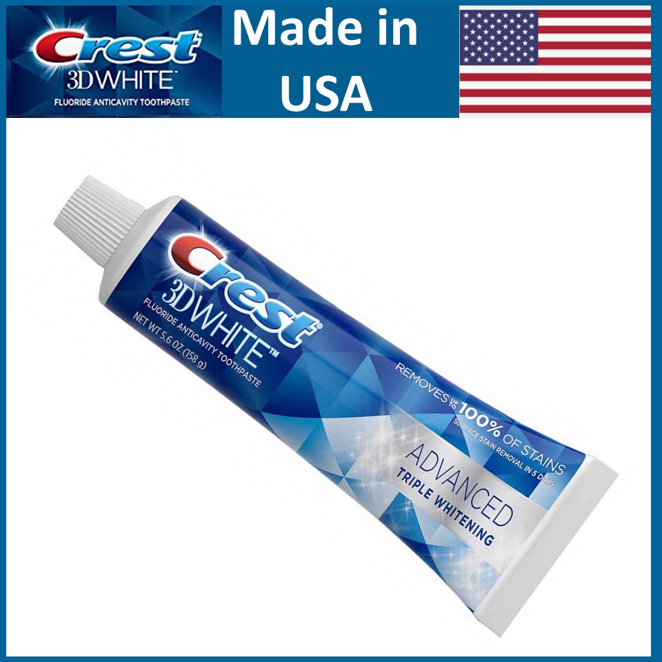 [Made in USA]  Kem đánh răng Crest 3D White 158g nhập khẩu