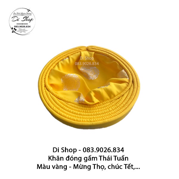 Áo dài khăn đóng nam vải gấm Thái Tuấn - MÀU VÀNG