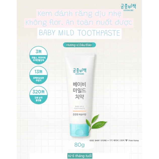 Kem đánh răng cho bé GOONGBE TOOTHPASTE từ 6 tháng tuổi trở lên