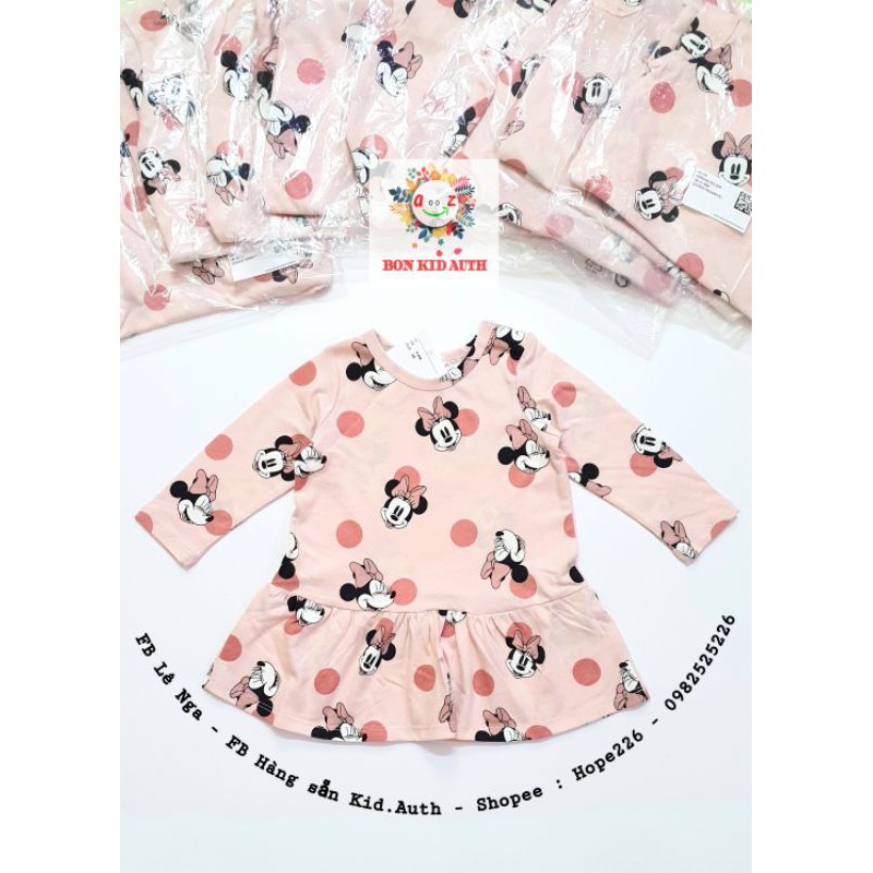 Váy thun cotton Hồng săn sale HM US sz  4-6, 6-9, 9-12,12-18, 1.5-2, 2-3, 3-4