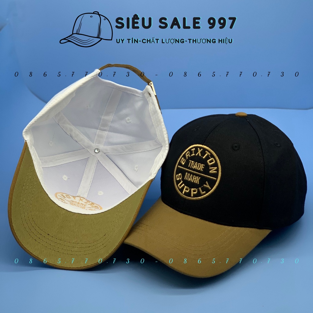 NÓN LƯỠI TRAI KẾT THÊU ĐEN NÂU LOGO SIÊU ĐẸP, MŨ LƯỠI TRAI HỌA THỜI TRANG NAM NỮ UNISEX