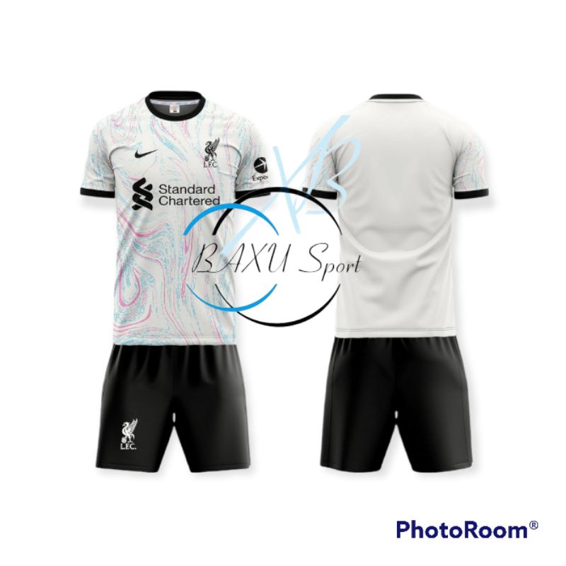 Bộ quần áo bóng đá Liverpool trắng mẫu thiết kế mùa 2022