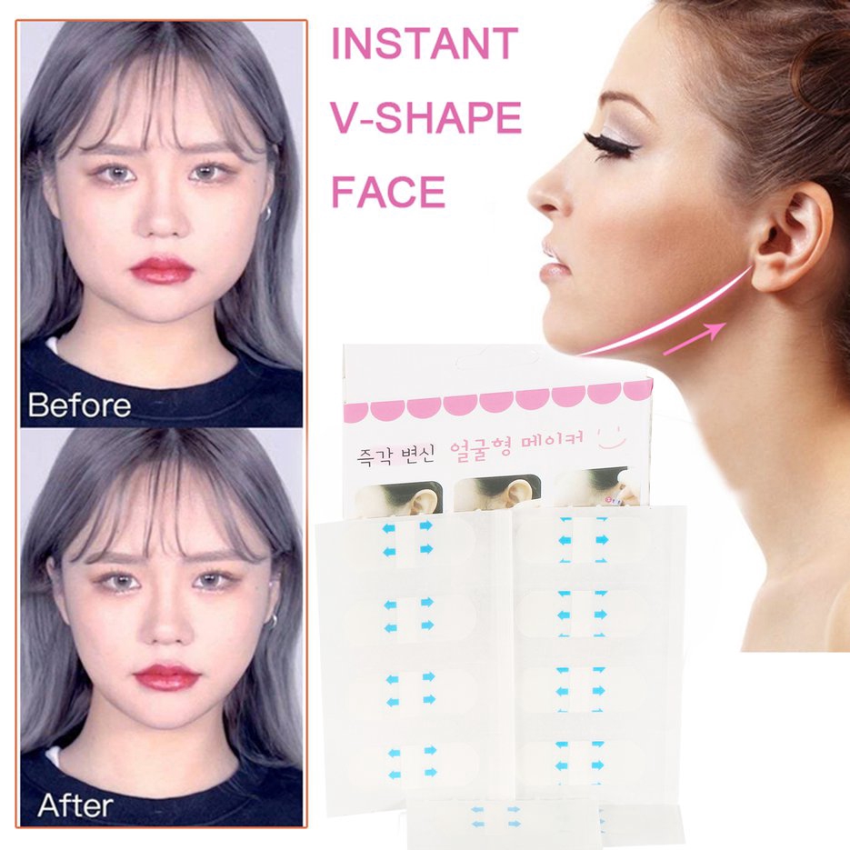 Bộ 40 miếng băng mỏng vô hình dán nâng cằm và mặt