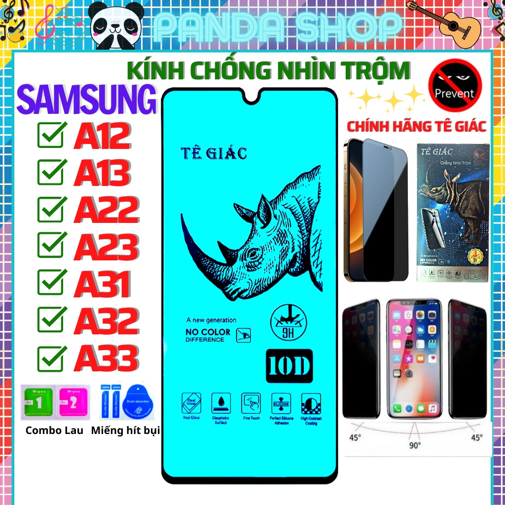 Kính cường lực chống nhìn trộm samsung A12/ A13/ A22/ A23/ A31/ A32/ A33 5G - full màn hình 10D - Chính hãng [TG]