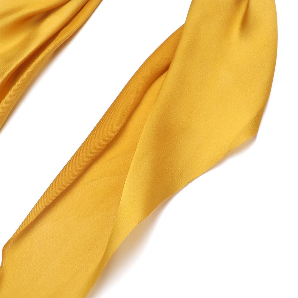 Luol Khăn Cột Tóc Đuôi Ngựa Trơn Màu Thắt Nơ Lụa Phong Cách Bohemian