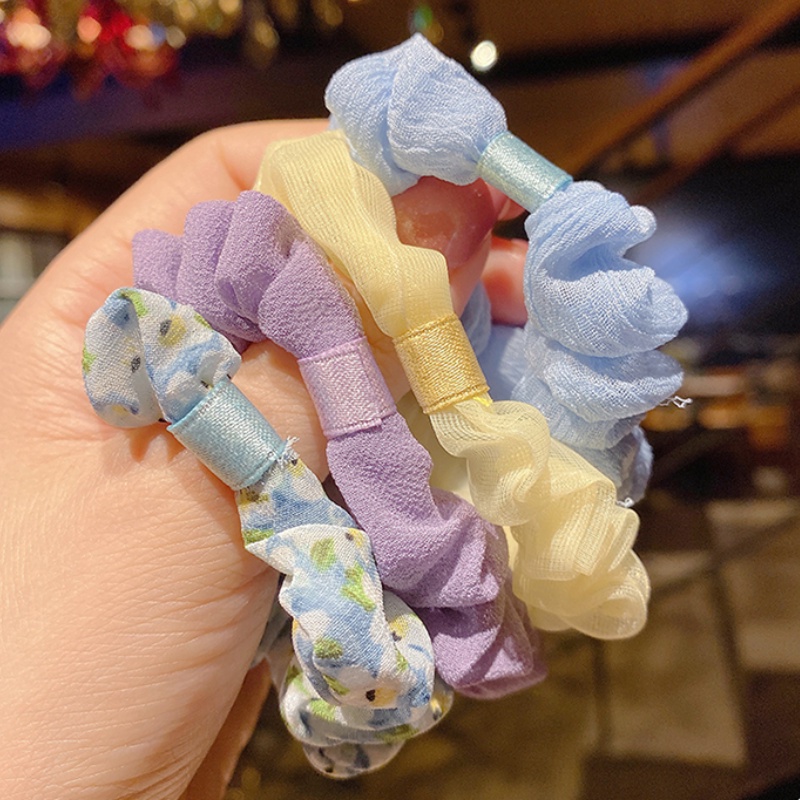 Set 3 dây buộc tóc cao su nhiều màu dễ thương phong cách Hàn Quốc