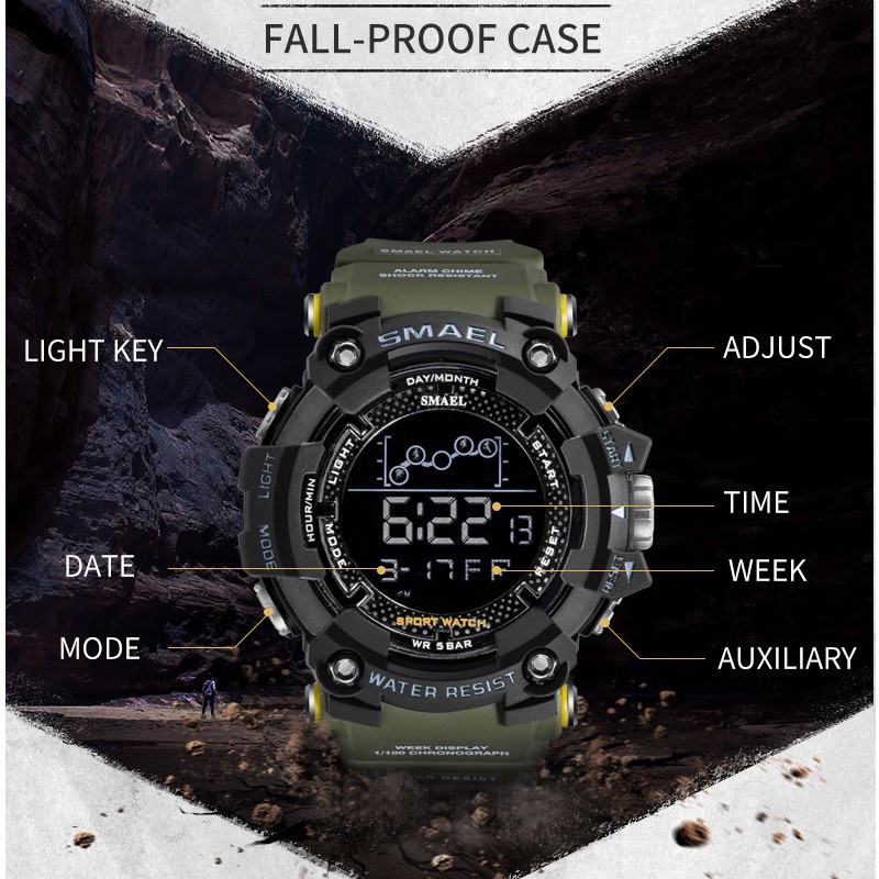 SMAEL Water-resistant Luminous Men's Sports Watch