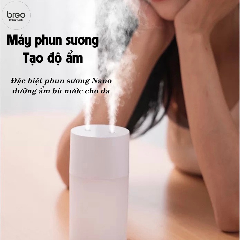 [Nano Mịn Dưỡng Ẩm Cho Da]Máy tạo độ ẩm không khí Máy Phun Sương Nano Breo Market DQ117 Máy Xông Tinh Dầu 300ml