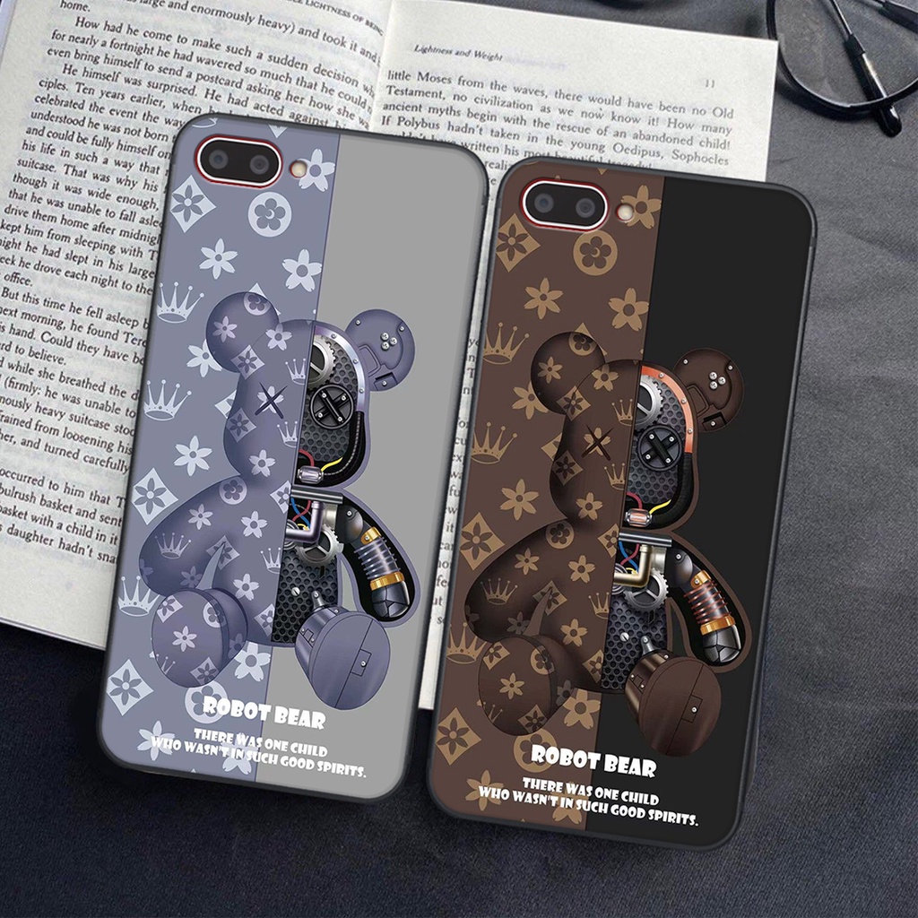 Ốp lưng Oppo A3S / A1K / A5 2018/REALME C1/C2  in hình Gấu nâu - hồng, Gấu Be@rick  cực CUTE, DỄ THƯƠNG