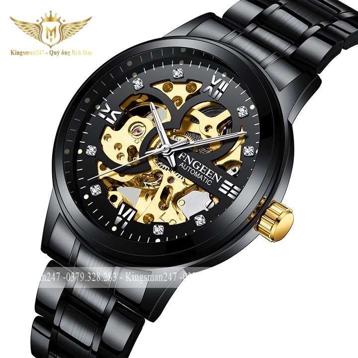 Đồng hồ cơ nam chính hãng Fngeen 6018 lộ máy automatic tự động, dây thép không gỉ cao cấp đẹp giá rẻ [Tặng tháo dây] | BigBuy360 - bigbuy360.vn