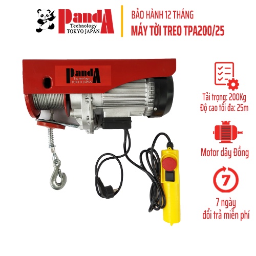 Máy tời treo PANDA TPA200/25, Tải tối đa 200Kg, Dây dài 25m, Chuyên dùng kéo hàng hóa