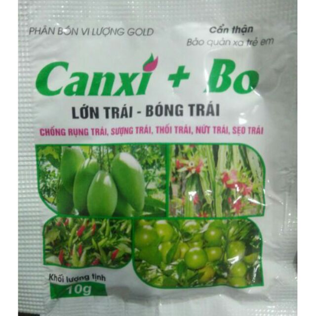 Phân bón Canxi Bo giúp lớn trái, đẹp trái, chống thối trái, héo trái, nứt trái, rụng trái non, ngăn ngừa nấm