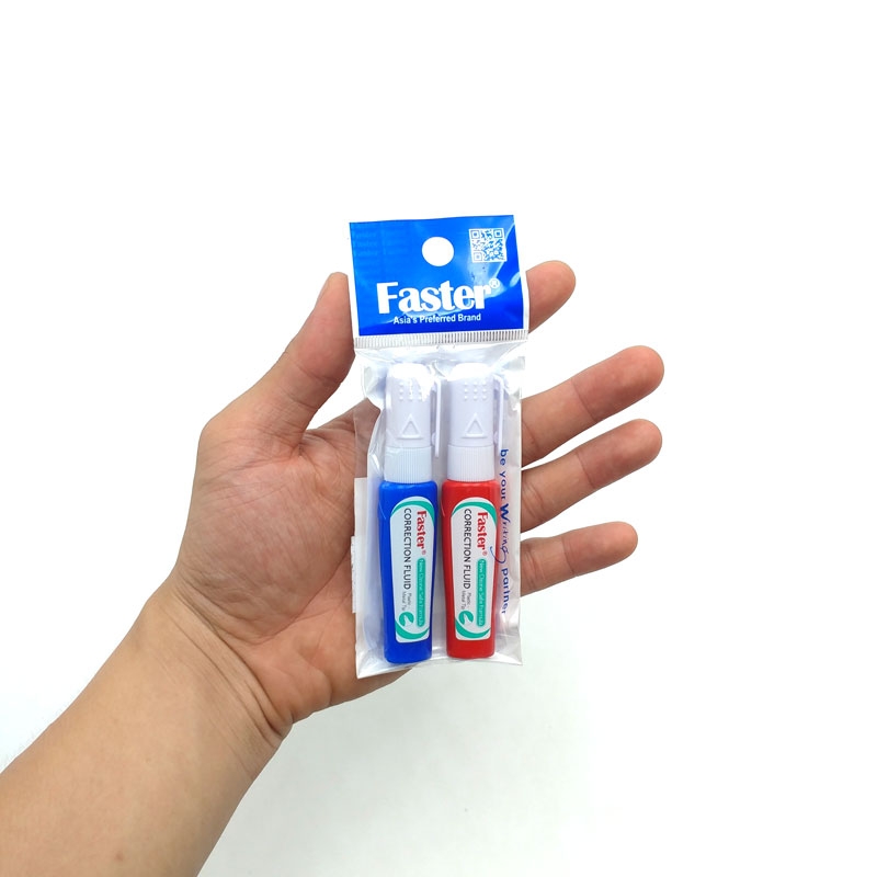 Pack 2 Bút Xóa Nước Faster 706 CP-F-706-2 - Đỏ - Xanh Dương - Faster