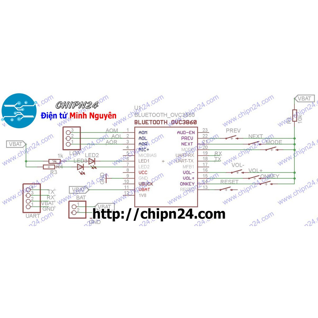 [1 CÁI] Mạch Bluetooth Âm Thanh OVC3860