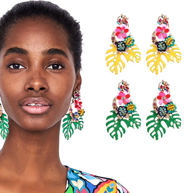 San * Bông Tai Sequin Hình Hoa Lá Rùa Đơn Giản Sáng Tạo Cá Tính