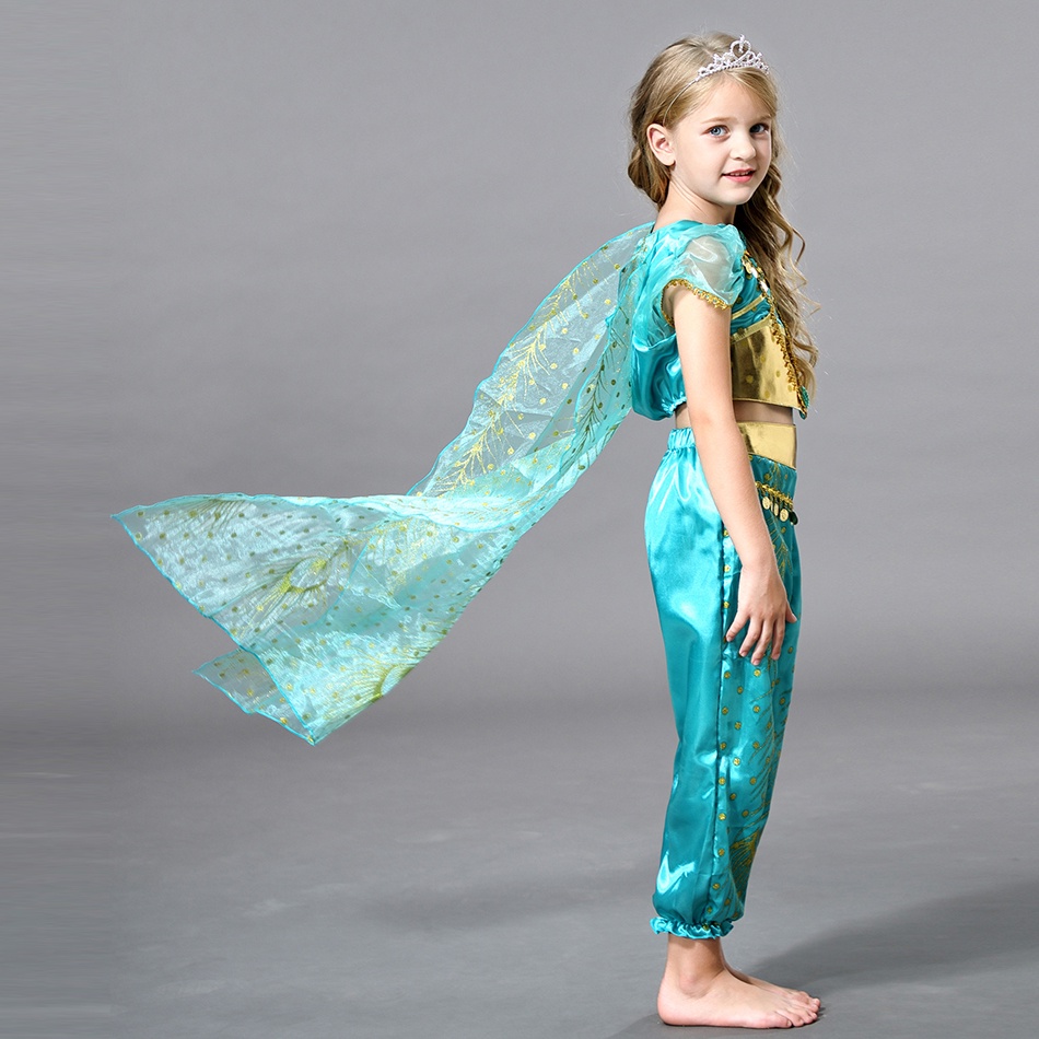 Bộ Đồ Hóa Trang Công Chúa Aladdin Jasmine Xinh Xắn Cho Bé Gái