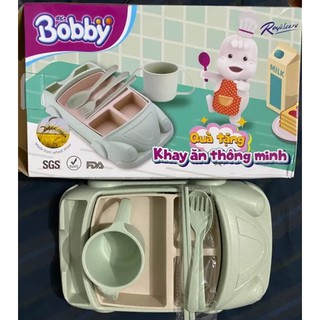 Bộ khay ăn dặm lúa mạch hình xe ô tô (quà Bobby0