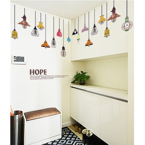 Decal trang trí bóng đèn dây HOPE ( 13 bóng )