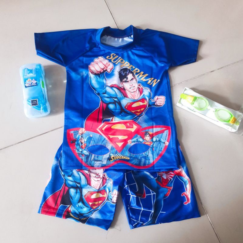 Đồ bơi bé trai, đồ bơi trẻ em Siêu Nhân Spiderman cho bé trai 2-10 tuổi chất thun co giãn thoải mái