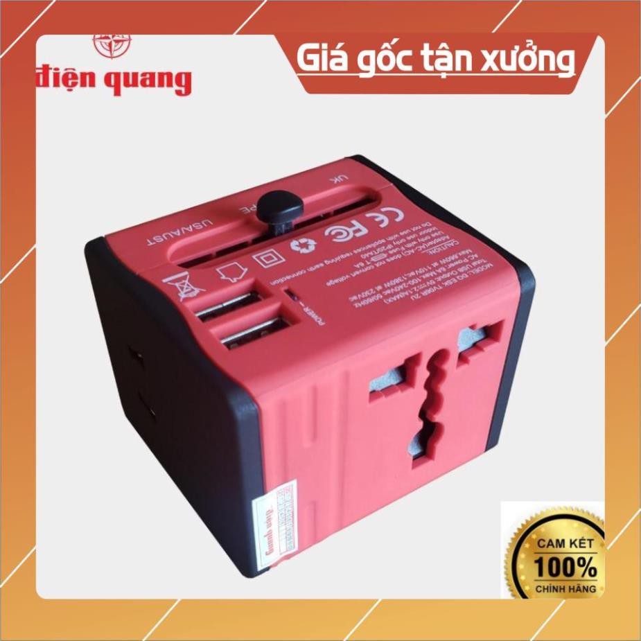 Ổ cắm du lịch Điện Quang ĐQ ESK TV06R 2U (màu đỏ - 2 cổng USB) . }