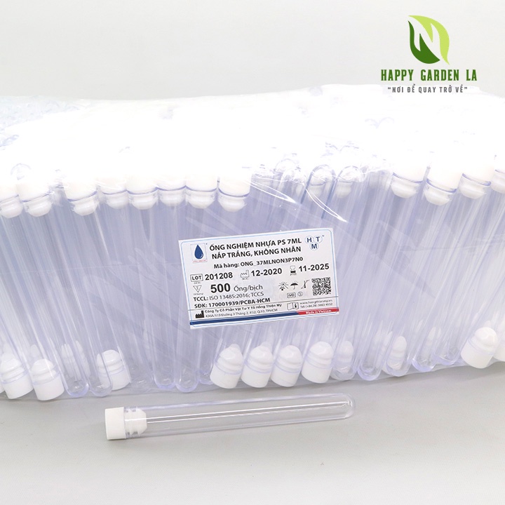Ống nghiệm nhựa 7ml có nắp 2 tầng túi 50 cái TTM