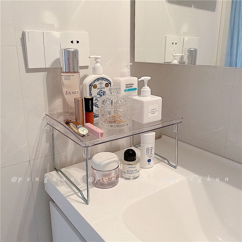 Kệ để bàn đựng tài liệu mặt acrylic trong suốt có thể xếp chồng thành 2,3 tầng, giá kệ để đồ dùng học tập k10