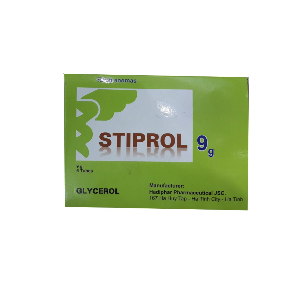 Gel thụt trực tràng, táo bón Stiprol 3g - 9g ( hộp 6 tuýp)