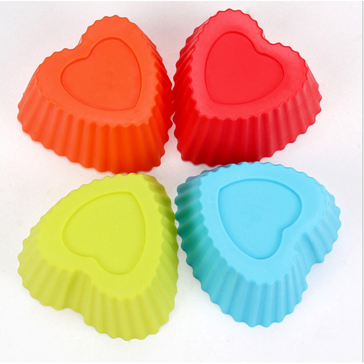 1 Khuôn Silicone Làm Bánh Cupcake Hình Trái Tim / Ngôi Sao / Trái Tim