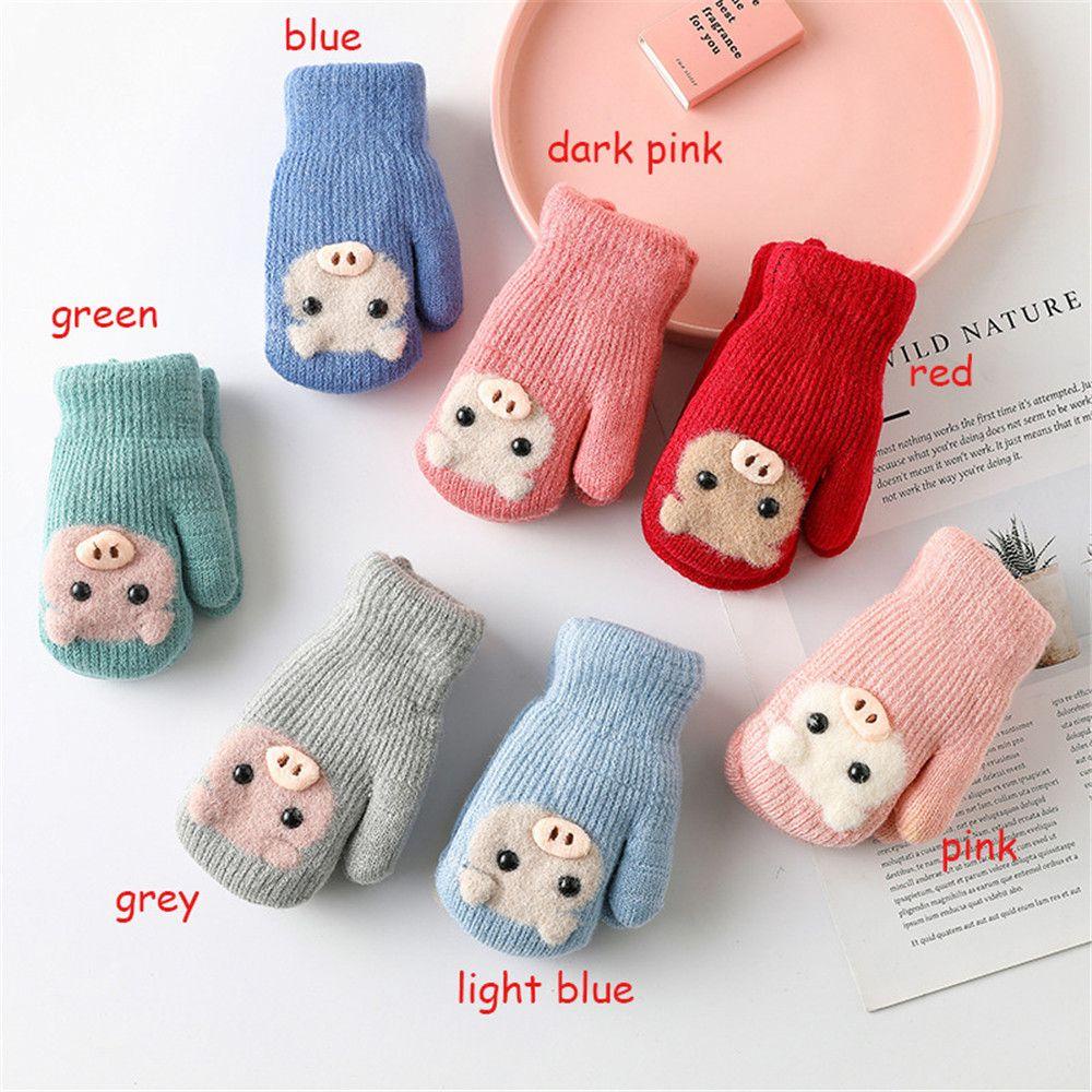Găng Tay Dày Giữ Ấm Mùa Đông Kiểu Dáng Dễ Thương Cho Bé 1-3 Tuổi