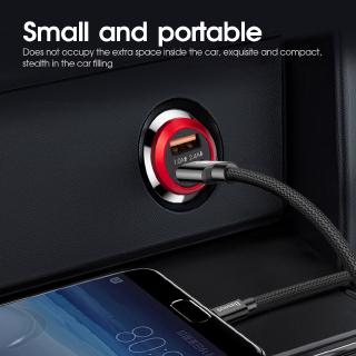 Sạc xe hơi mini cho iPhone Android 2.4A 2 cổng USB