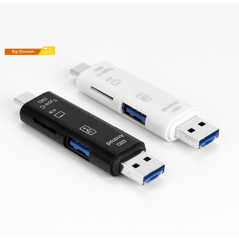 Đầu Đọc Thẻ Nhớ 3 Trong 1 Otg Type-C Usb 2.0 Micro-Usb Tf Micro-Sd Tốc Độ Cao