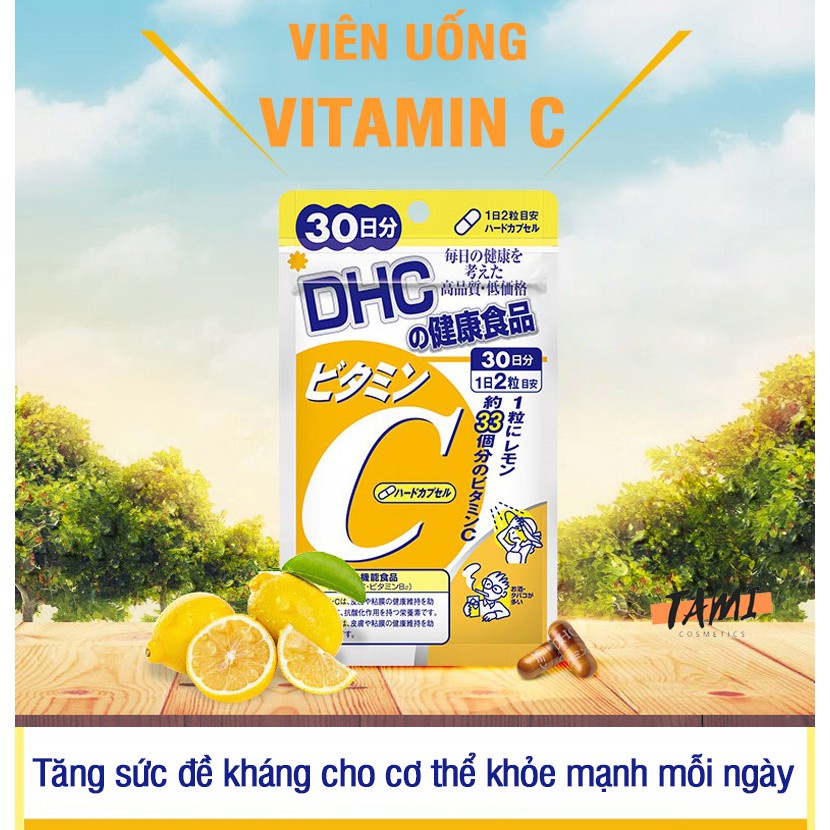 Vitamin C DHC Nhật Bản giúp sáng da mờ thâm tăng đề kháng thực phẩm chức năng 30 ngày