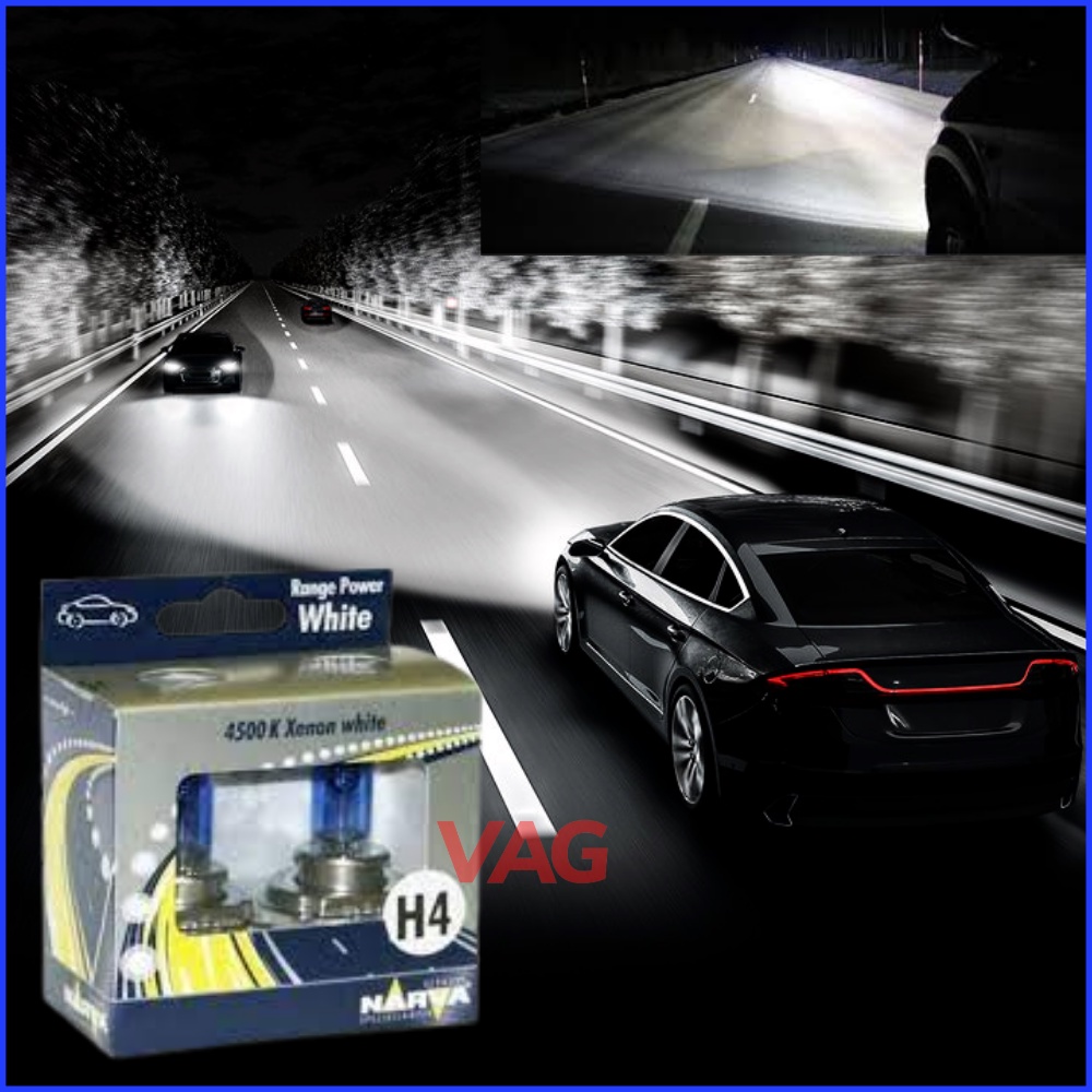 Bóng Đèn Pha Ôtô H4 12v 60/55w 4500k Ánh sáng Trắng | Chính Hãng Narva Germany 2 Bóng trên 1 Bộ sản Phẩm