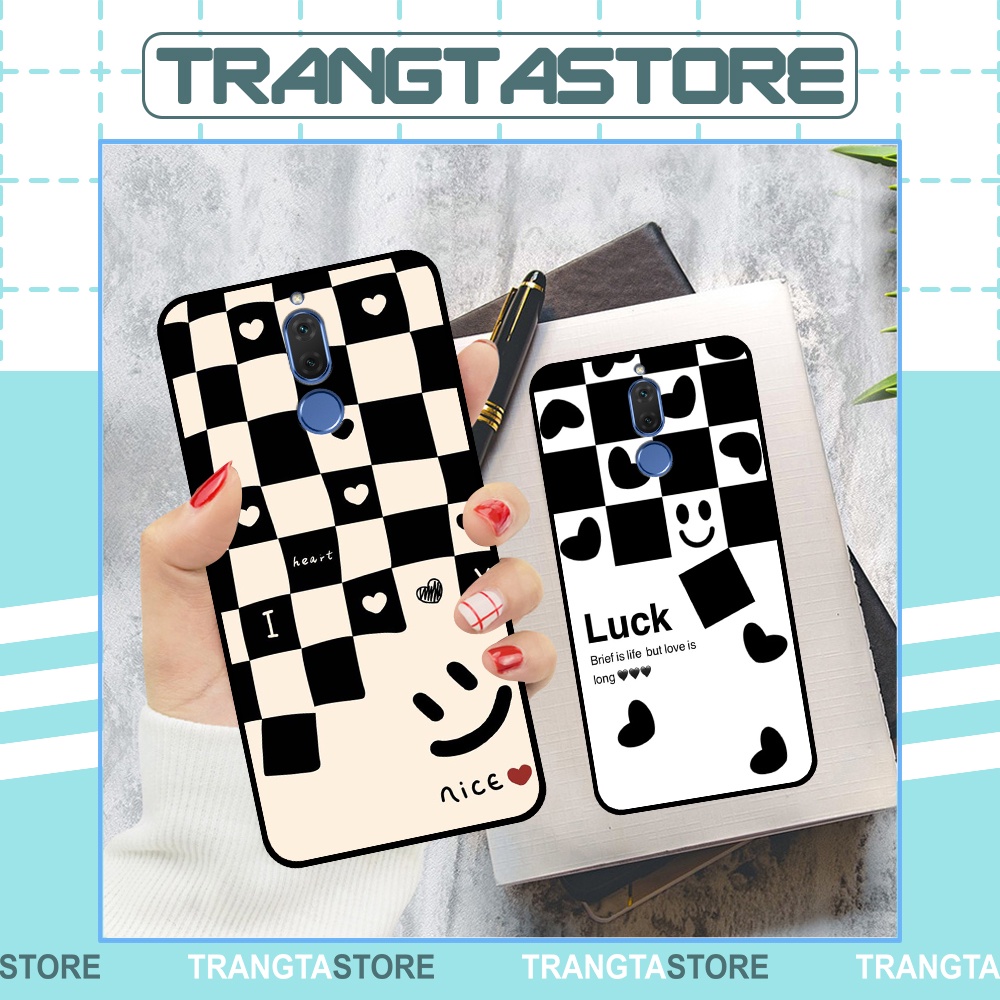 Ốp Huawei Nova 2i in hình sọc caro, họa tiết đen trắng dễ thương