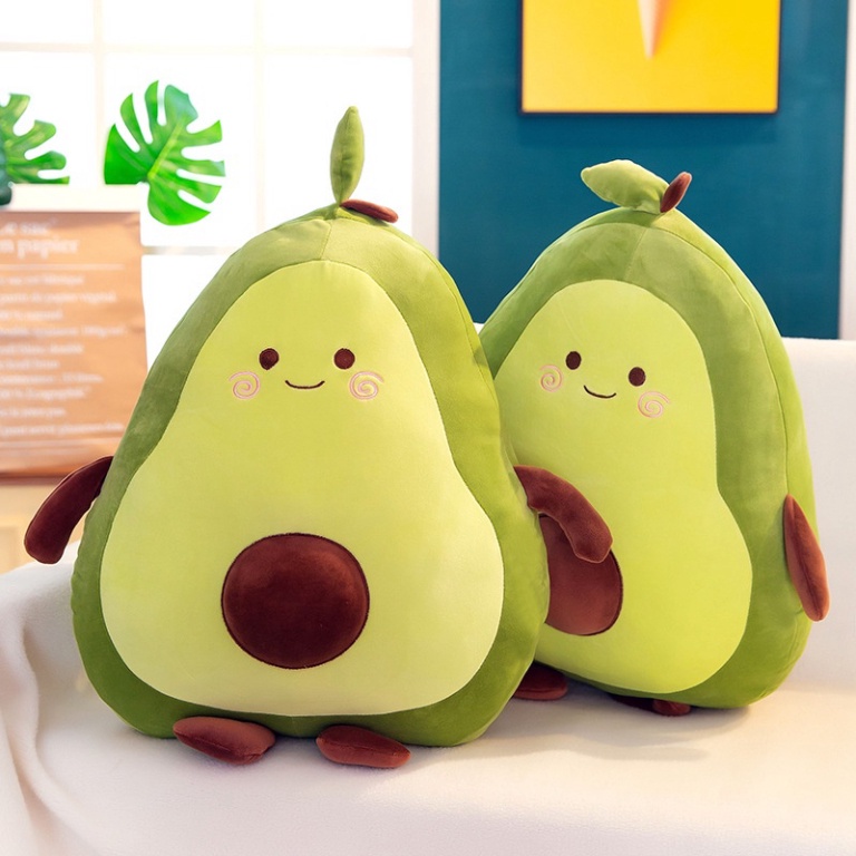 Gấu bông trái bơ tròn đáng yêu, gối ôm quả bơ cho bé ôm ngủ kích thước 40cm