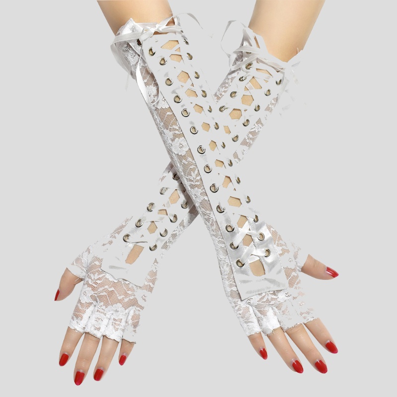 Găng Tay Lưới Hở Ngón Phong Cách Lolita Gợi Cảm Cho Nữ