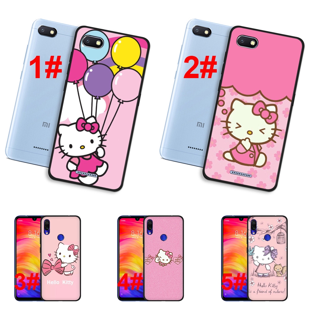 Ốp điện thoại silicon mềm hình mèo Hello Kitty màu hồng 133F cho Redmi 4X 5 5A 6 Pro 6A 7 7A 8A S2