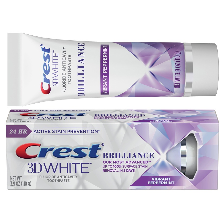 Kem đánh răng Crest 3D White Mỹ (Radian mint, Brilliance, Advanced Whitening, Whitening Therapy)