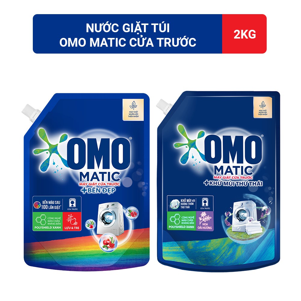 Nước giặt omo cửa trước  túi 2kg hương lavender/ hương lựu tre