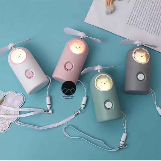 Quạt mini để bàn đèn led đầu cún siêu dễ thương model LD712