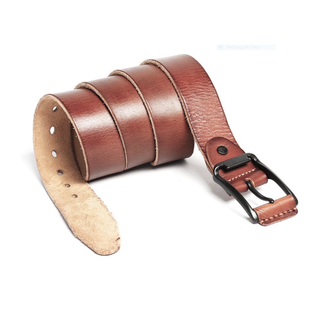 Thắt lưng nam mặt khóa da dây lưng da bò nguyên tấm cao cấp cá tính