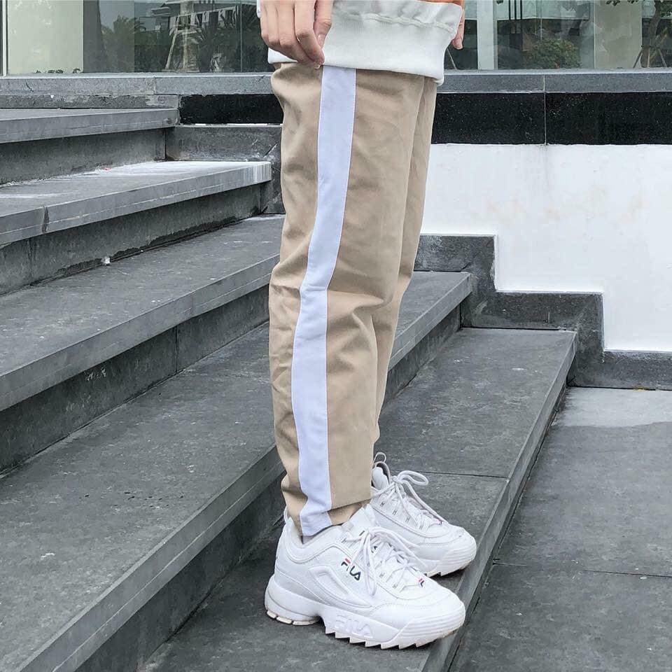 Quần baggy Kaki Nam Nữ unisex 💥 Quần jogger dài vải kaki ống suông 1 sọc cá tính, trẻ trung