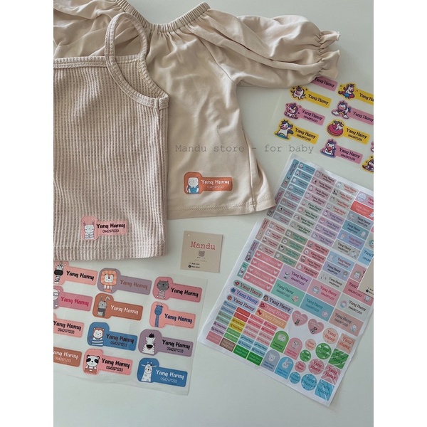 STICKER in tên ủi lên quần áo cho bé khi đi học